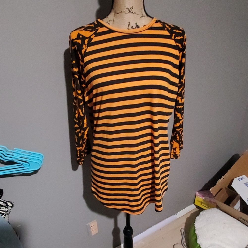 Orange and black halloween bat shirt